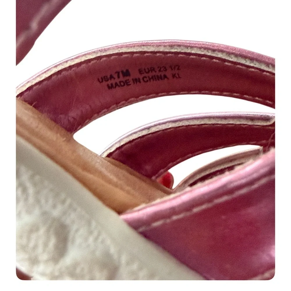 Nina Girls Dallina Pink Metallic Fisherman Heart Sandals-NWOT Size 7